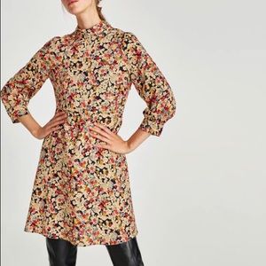 Zara High Neck Foral Dress
